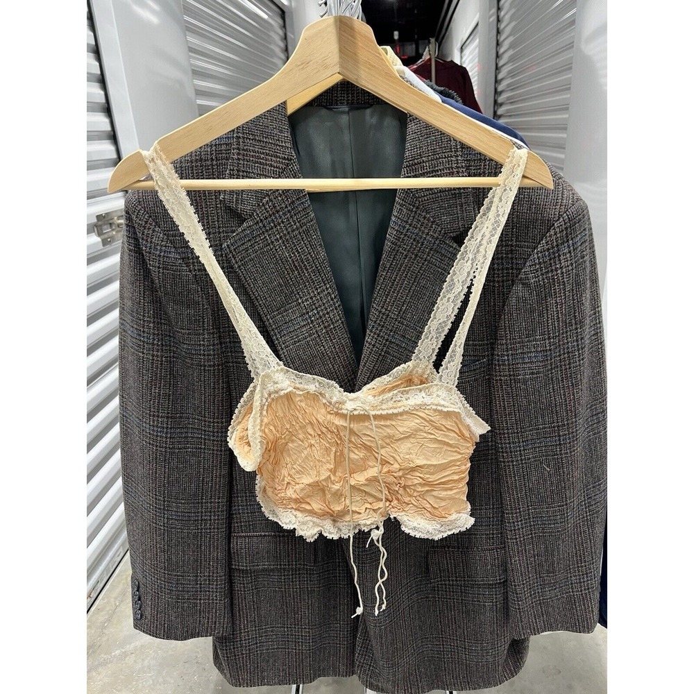Vtg 50s 60s Lorrie Kabala Peach Lace Trim Cami Camisole Women's Size Medium USA